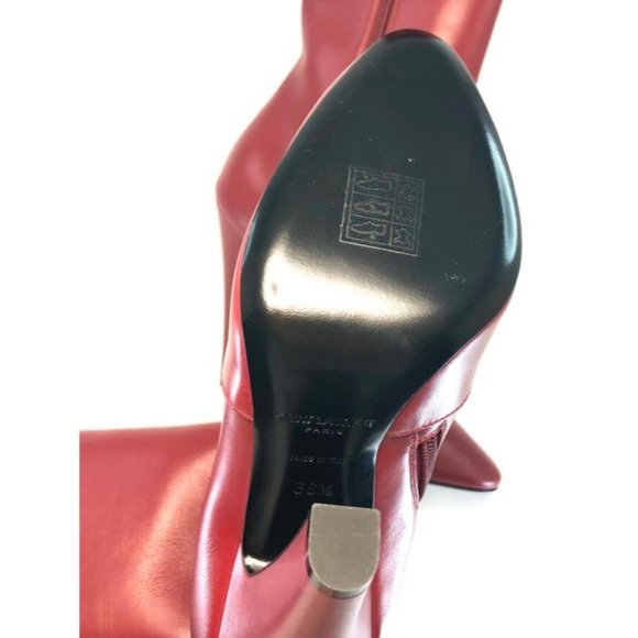 Saint Laurent Red 68 Knee-high Leather Boots - Picture 11 of 12